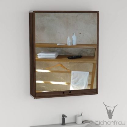 Eichenfrau Spiegelschrank form410 Massivholz Nussbaum